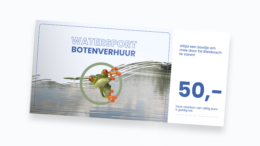 Cadeaubon 50 euro | Watersport Botenverhuur