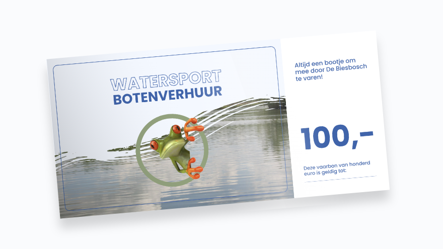 Cadeaubon 100 euro | Watersport Botenverhuur